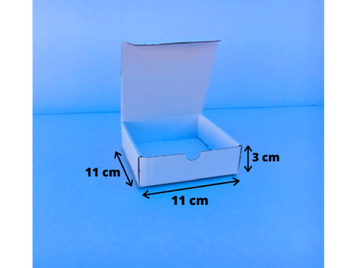 Boite postale carton d'emballage blanc 11x11x3 cm