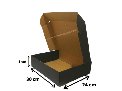 Boite postale carton d'emballage noir 30x24x8 cm