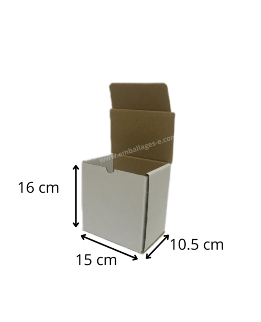 Boite postale carton d'emballage blanc 15x10.5x16 cm