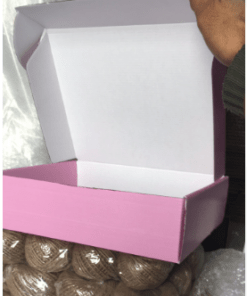 Boite Valise carton d'emballage Rose 25x21x6.7 cm
